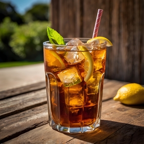 柠檬冰镇鸡尾酒摄影图片